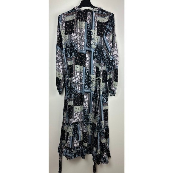 Aveology City Chic Patch Print Floral Maxi Dress Plus Size 20 Boho Peasant Folk - Picture 12 of 13